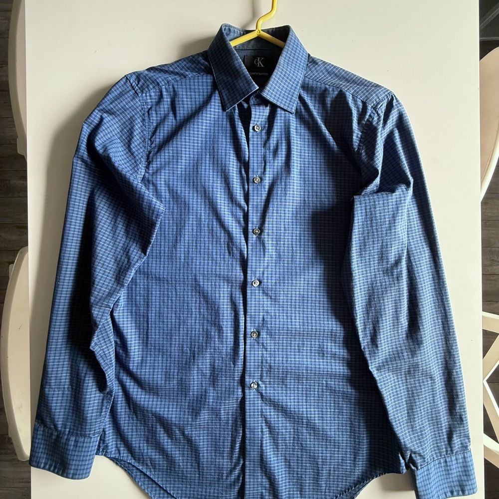 Calvin Klein Men's Blue Checkered Shirt